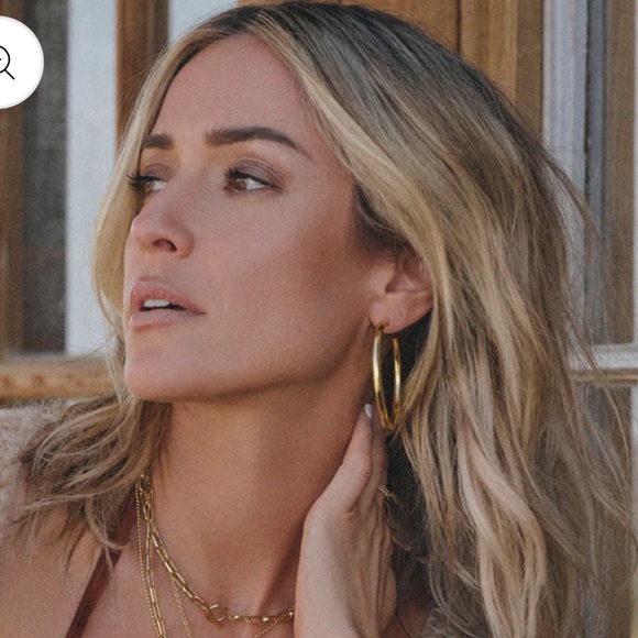 Uncommon James Thick Gold Hoop Earrings - Picture 2 of 3